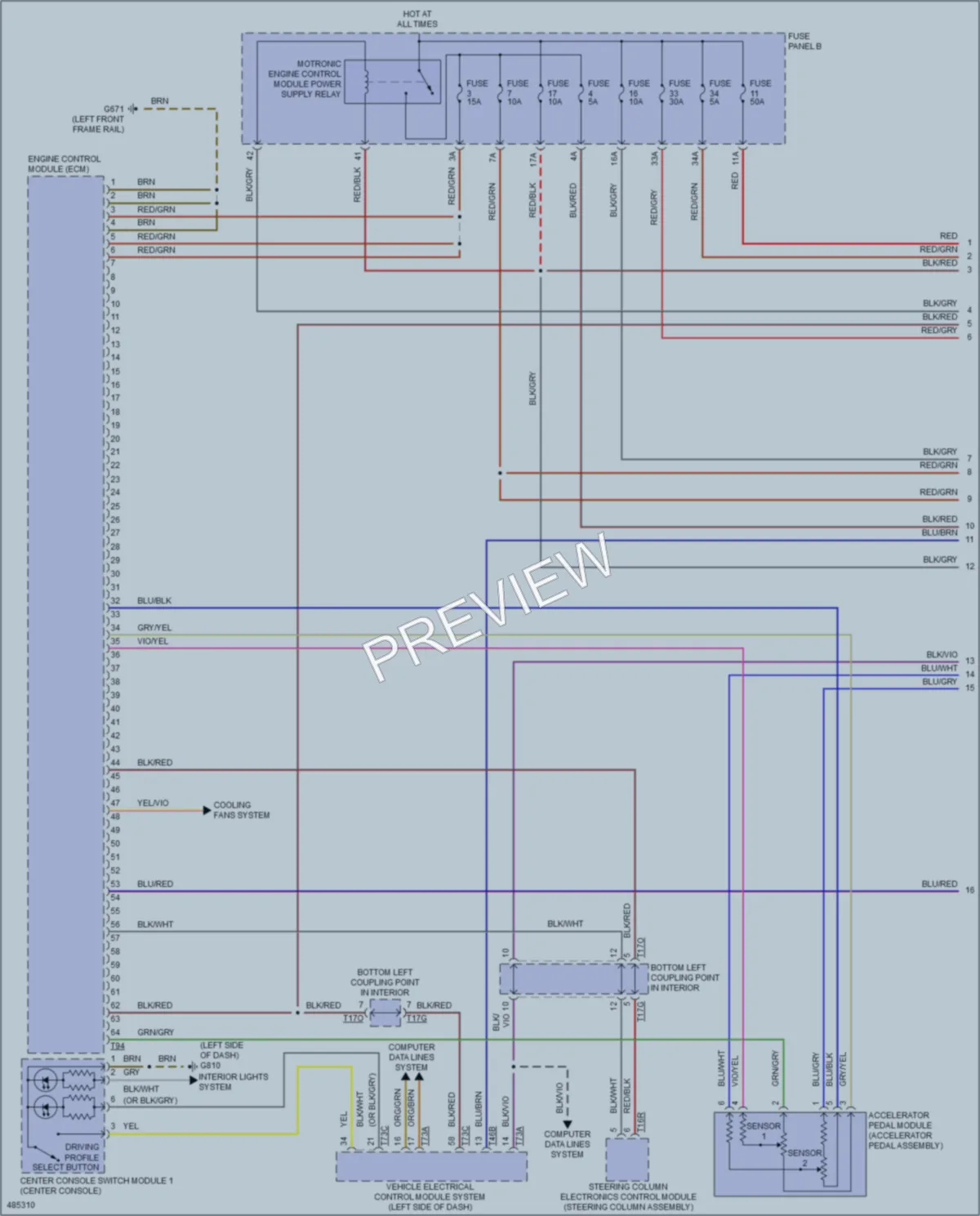 2015 Volkswagen Golf Engine Performance wiring diagram preview