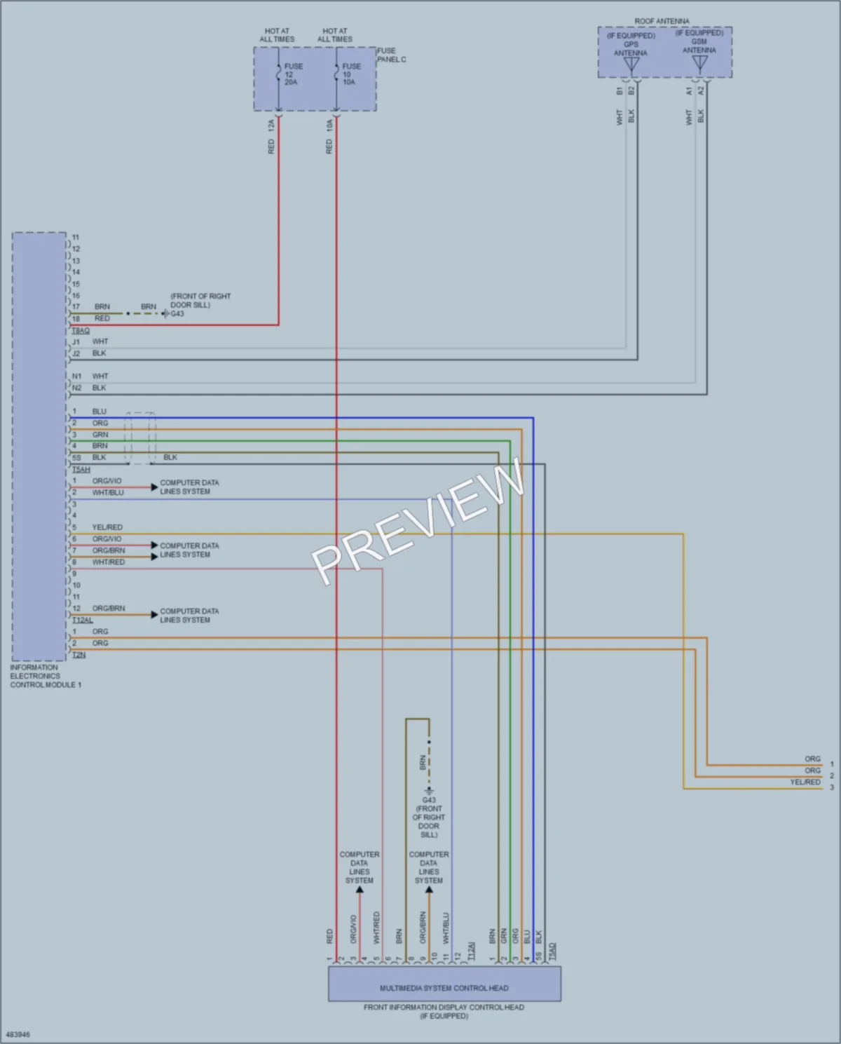 2015 Volkswagen Golf Radio wiring diagram preview