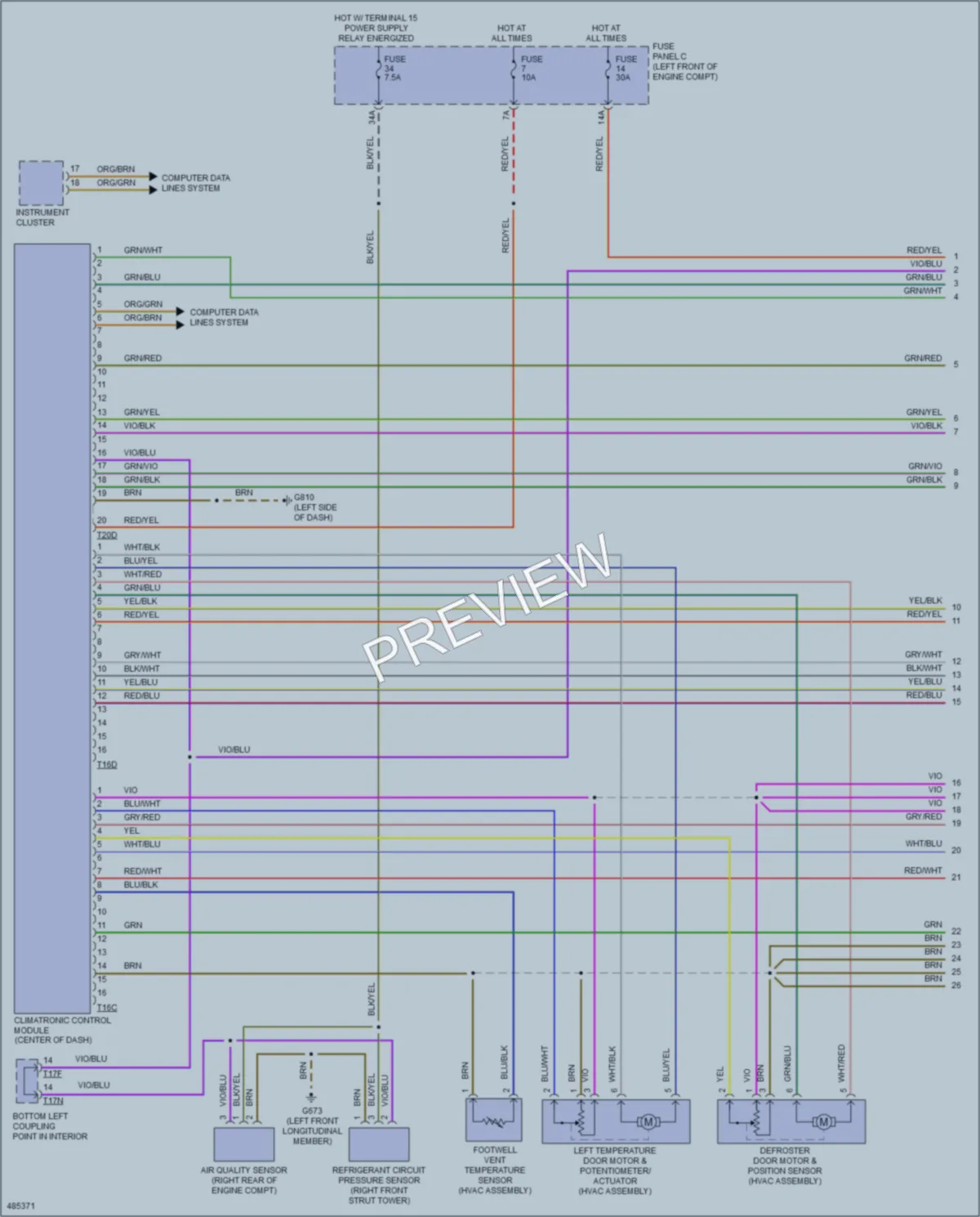 2015 Volkswagen GolfGTI Air Conditioning wiring diagram preview