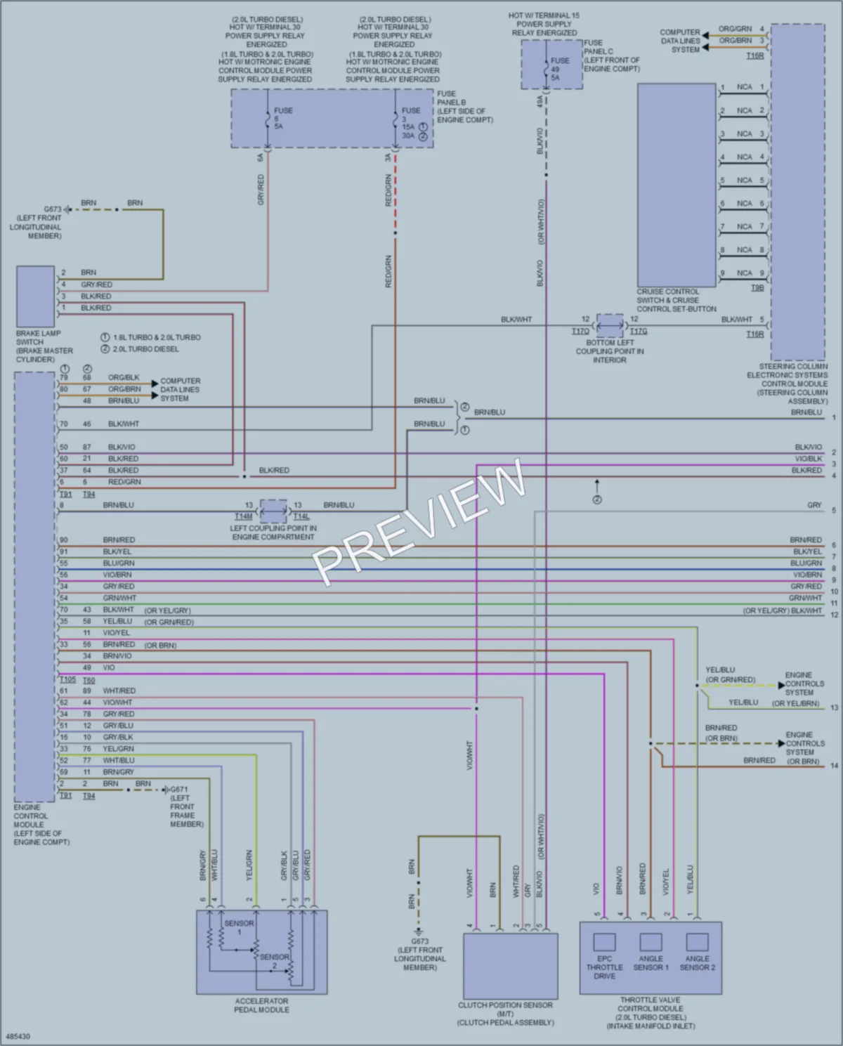 2015 Volkswagen GolfGTI Cruise Control wiring diagram preview