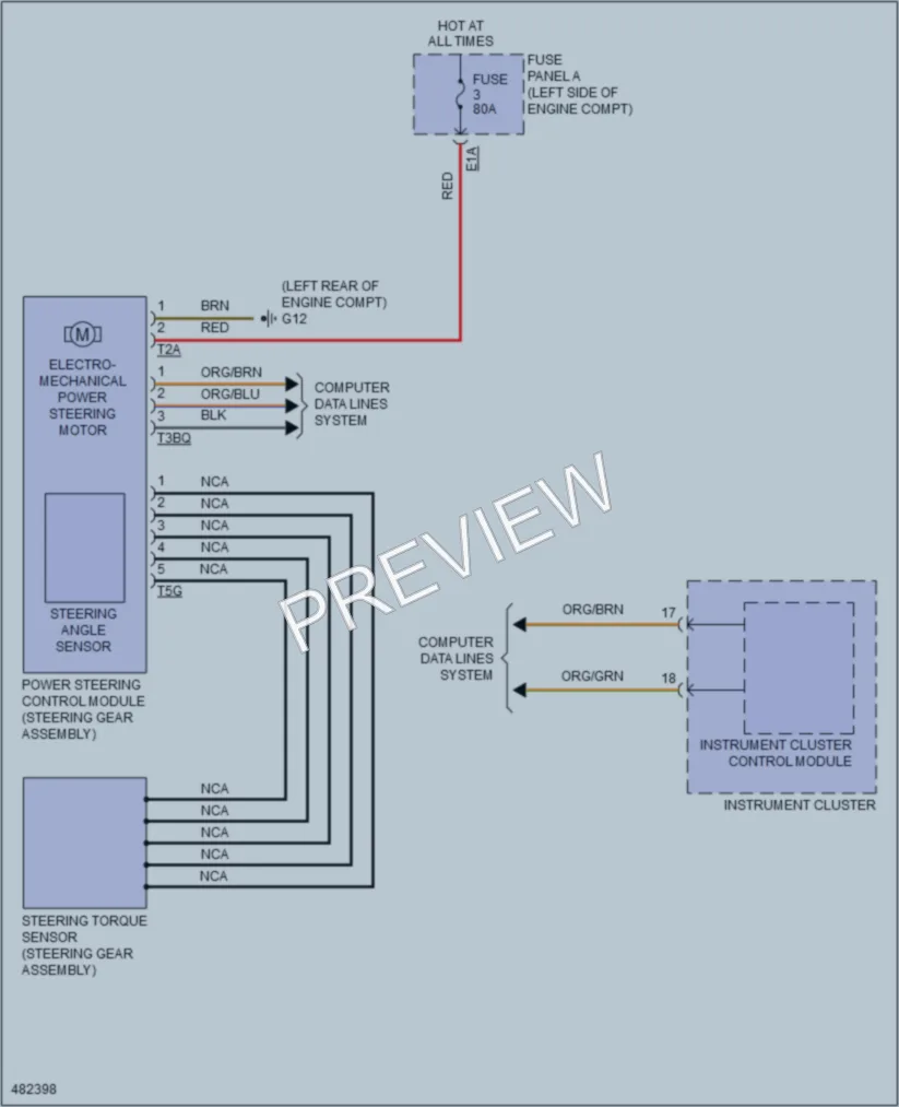 2015 Volkswagen GolfGTI Electronic Power Steering wiring diagram preview