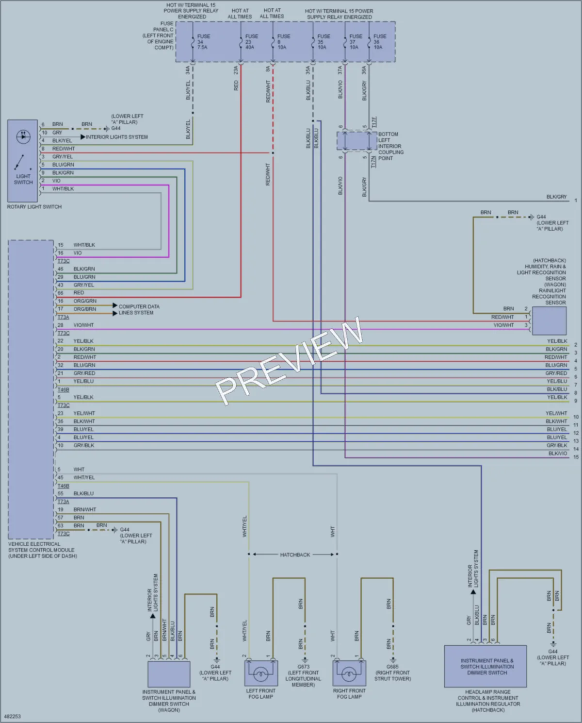 2015 Volkswagen GolfGTI Headlights wiring diagram preview
