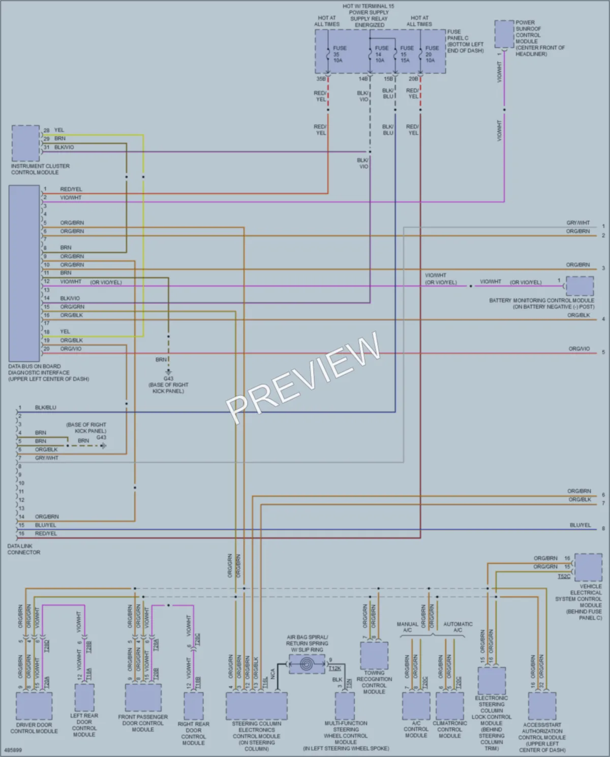 2015 Volkswagen 4D Sedan Computer Data Lines wiring diagram preview