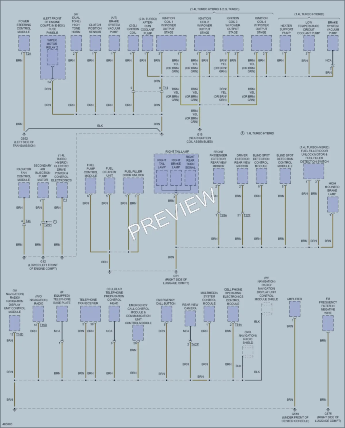 2015 Volkswagen 4D Sedan Ground Distribution wiring diagram preview