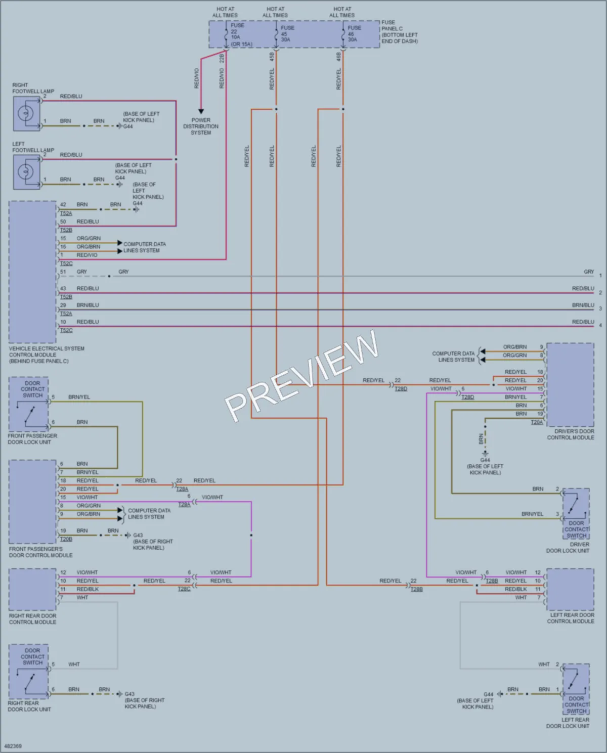 2015 Volkswagen 4D Sedan Interior Lights wiring diagram preview
