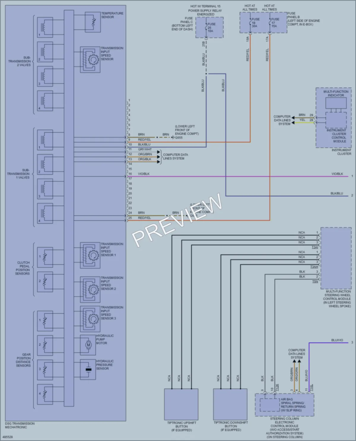 2015 Volkswagen 4D Sedan Transmission wiring diagram preview