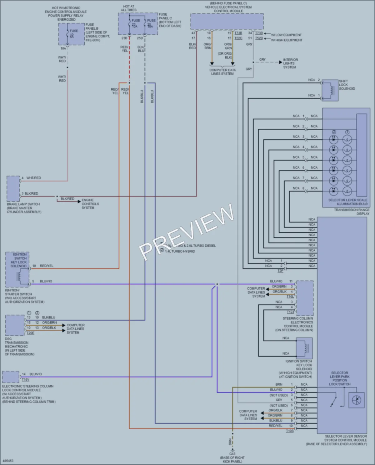 2015 Volkswagen 4D Sedan Shift Interlock wiring diagram preview