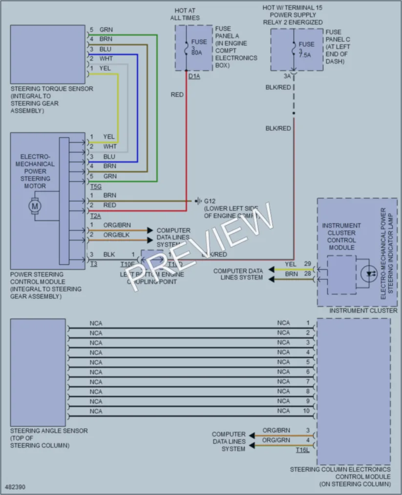 2015 Volkswagen Passat Electronic Power Steering wiring diagram preview