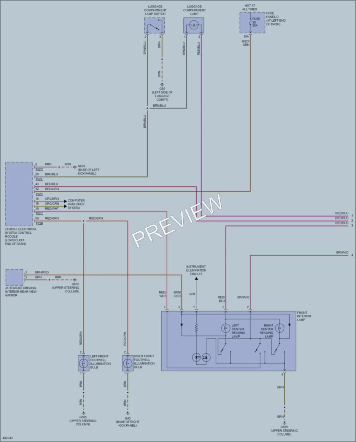 2015 Volkswagen Passat Interior Lights wiring diagram preview