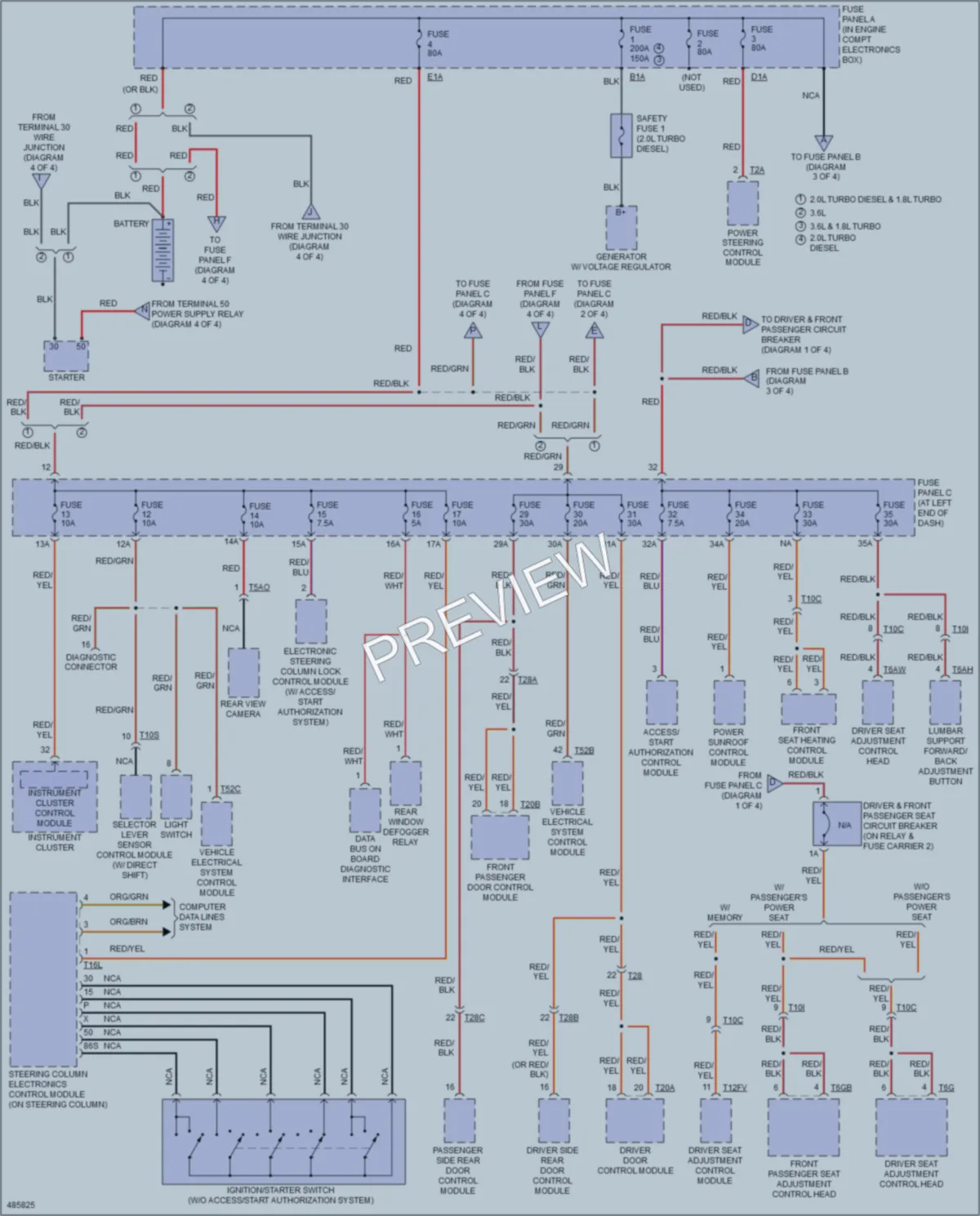 2015 Volkswagen Passat Power Distribution wiring diagram preview