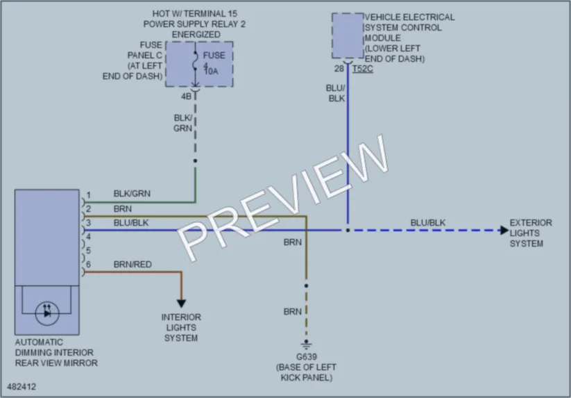 2015 Volkswagen Passat Power Mirrors wiring diagram preview