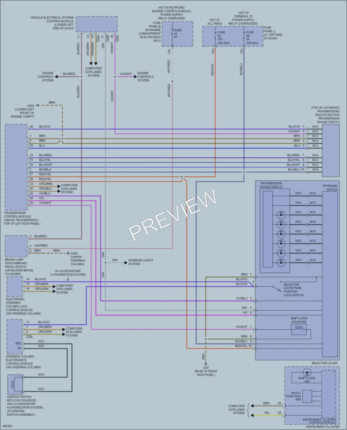 2015 Volkswagen Passat Shift Interlock wiring diagram preview