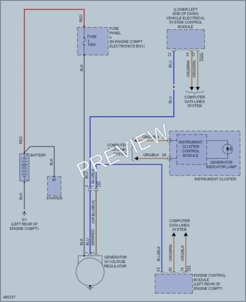 2015 Volkswagen Passat Starting Charging wiring diagram preview