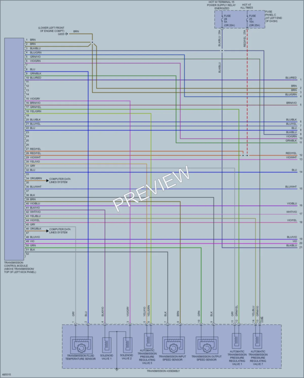 2015 Volkswagen Passat Transmission wiring diagram preview