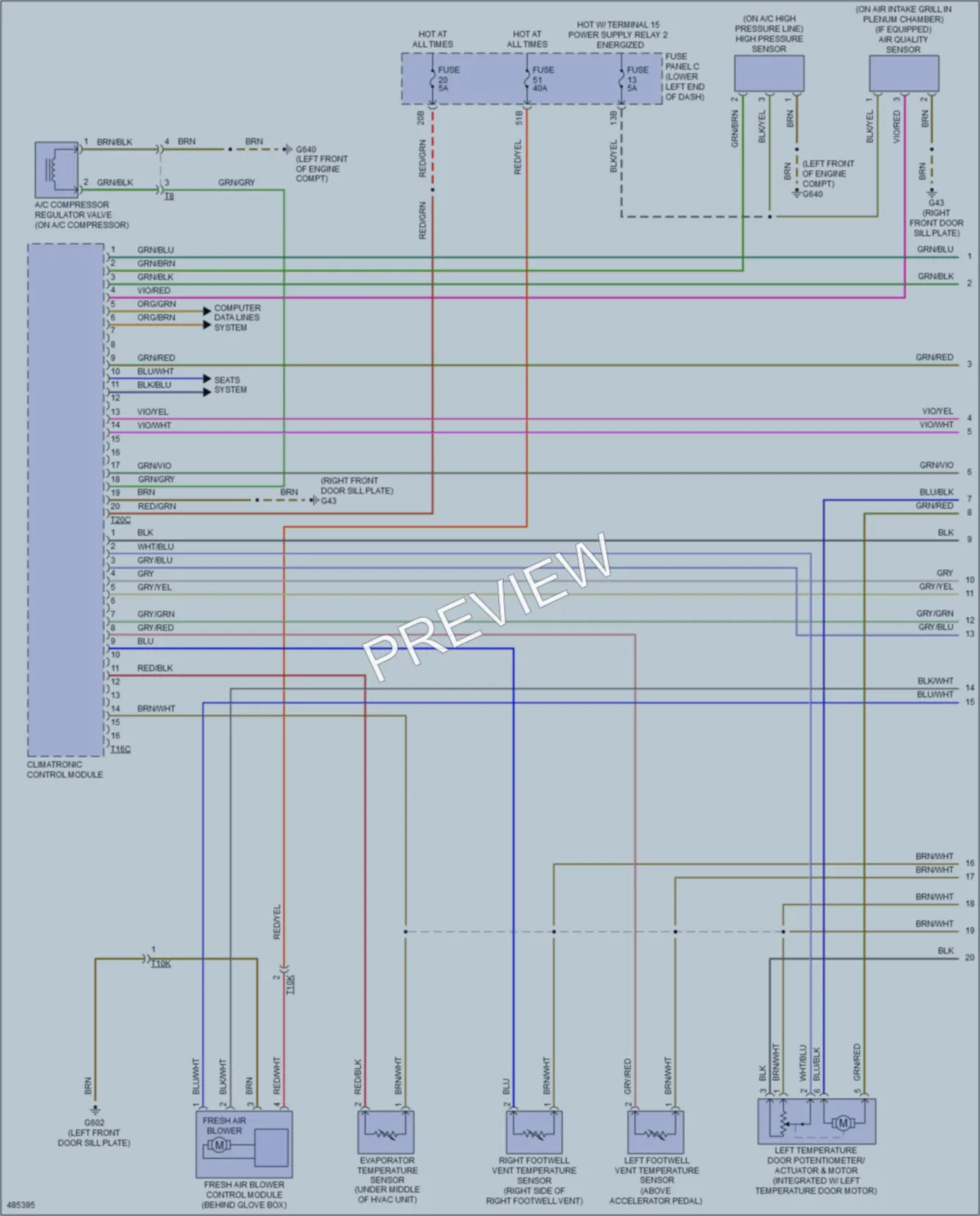 2015 Volkswagen Tiguan Air Conditioning wiring diagram preview