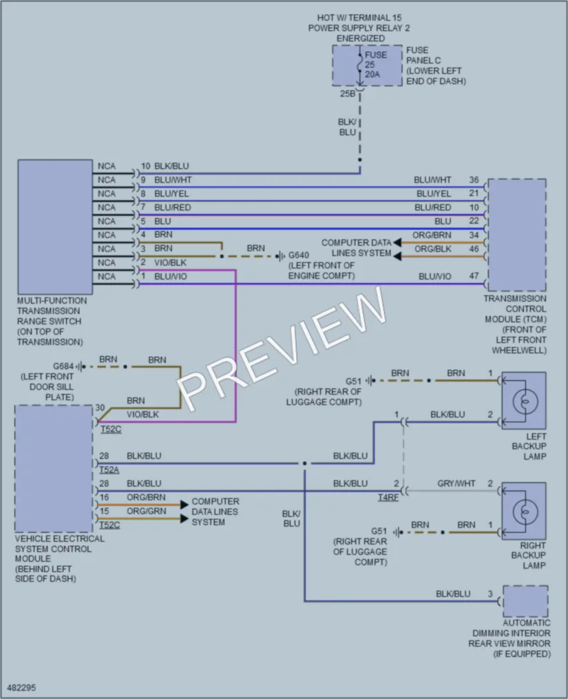 2015 Volkswagen Tiguan Exterior Lights wiring diagram preview