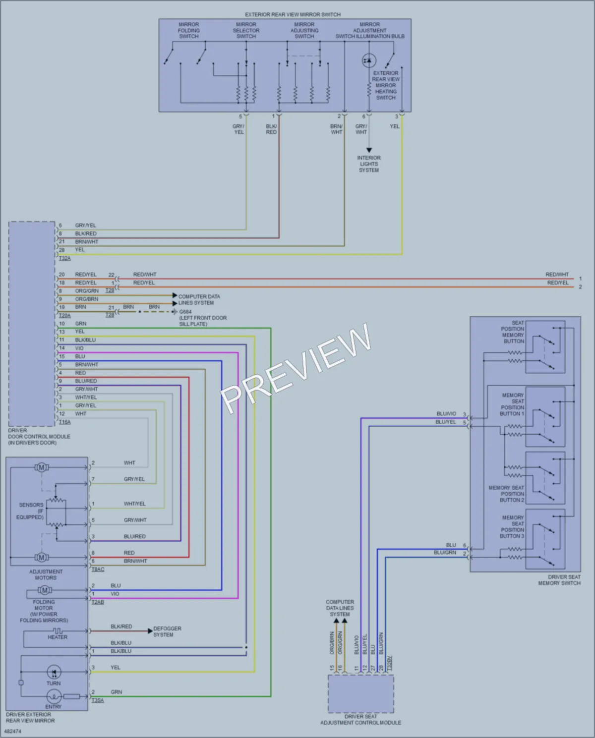 2015 Volkswagen Tiguan Memory Systems wiring diagram preview