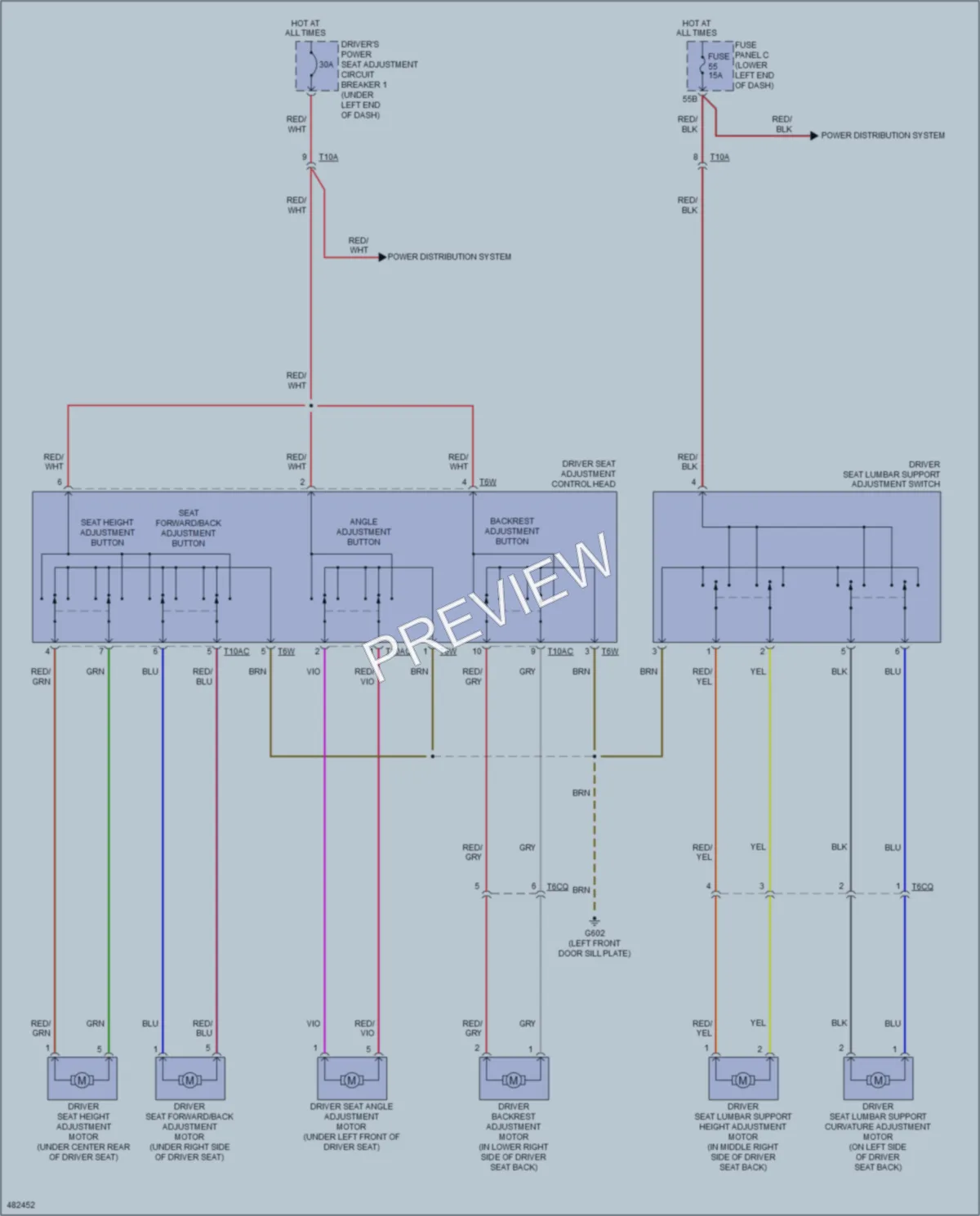 2015 Volkswagen Tiguan Power Seats wiring diagram preview