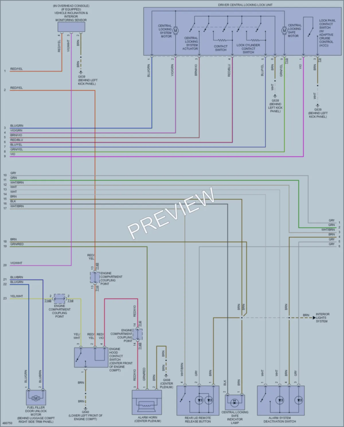 2015 Volkswagen Touareg Anti Theft wiring diagram preview