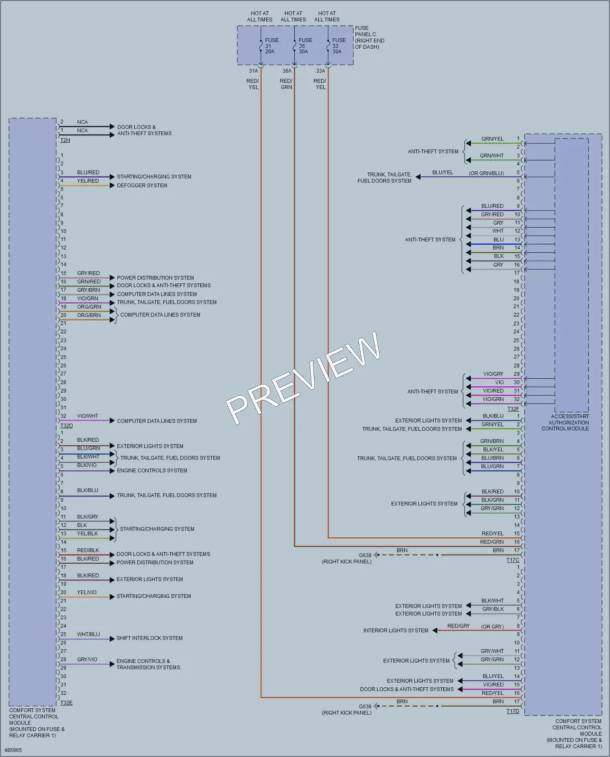 2015 Volkswagen Touareg Body Control Modules wiring diagram preview