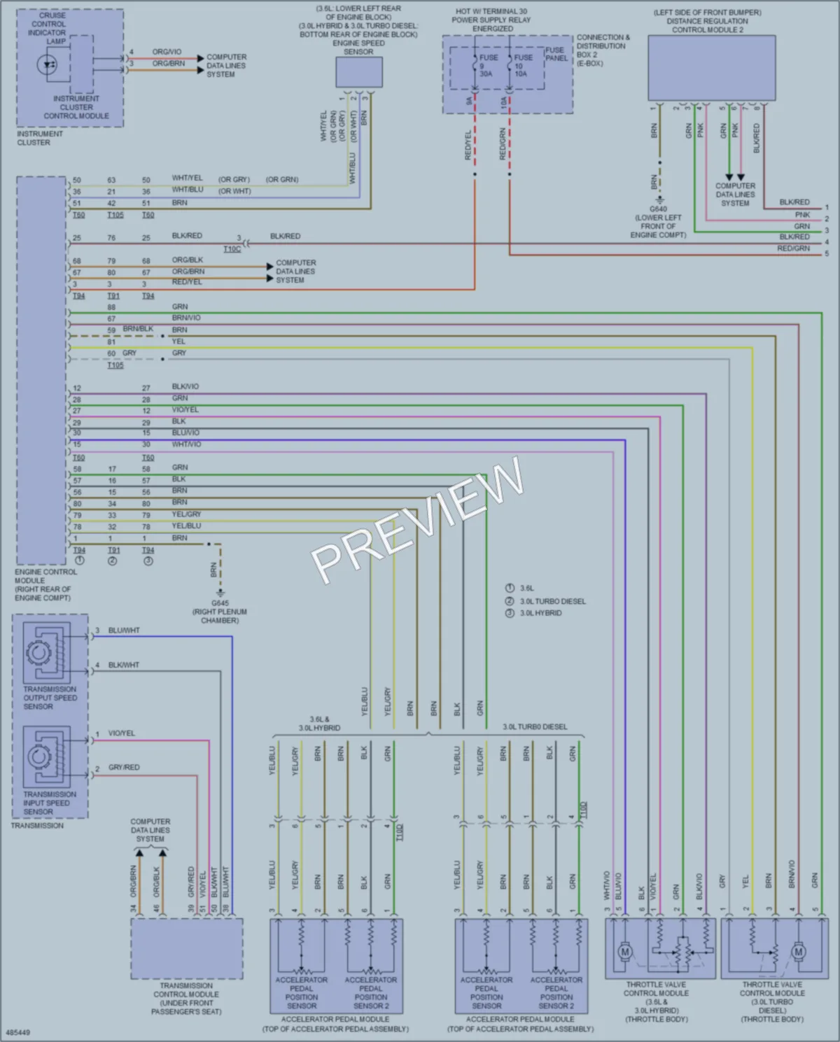 2015 Volkswagen Touareg Cruise Control wiring diagram preview