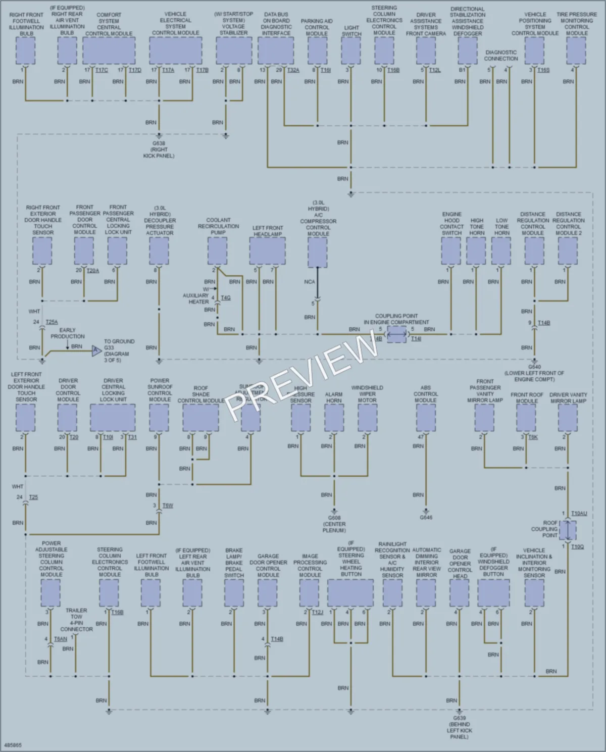 2015 Volkswagen Touareg Ground Distribution wiring diagram preview
