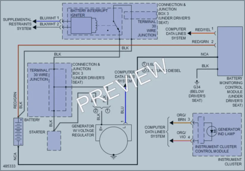 2015 Volkswagen Touareg Starting Charging wiring diagram preview