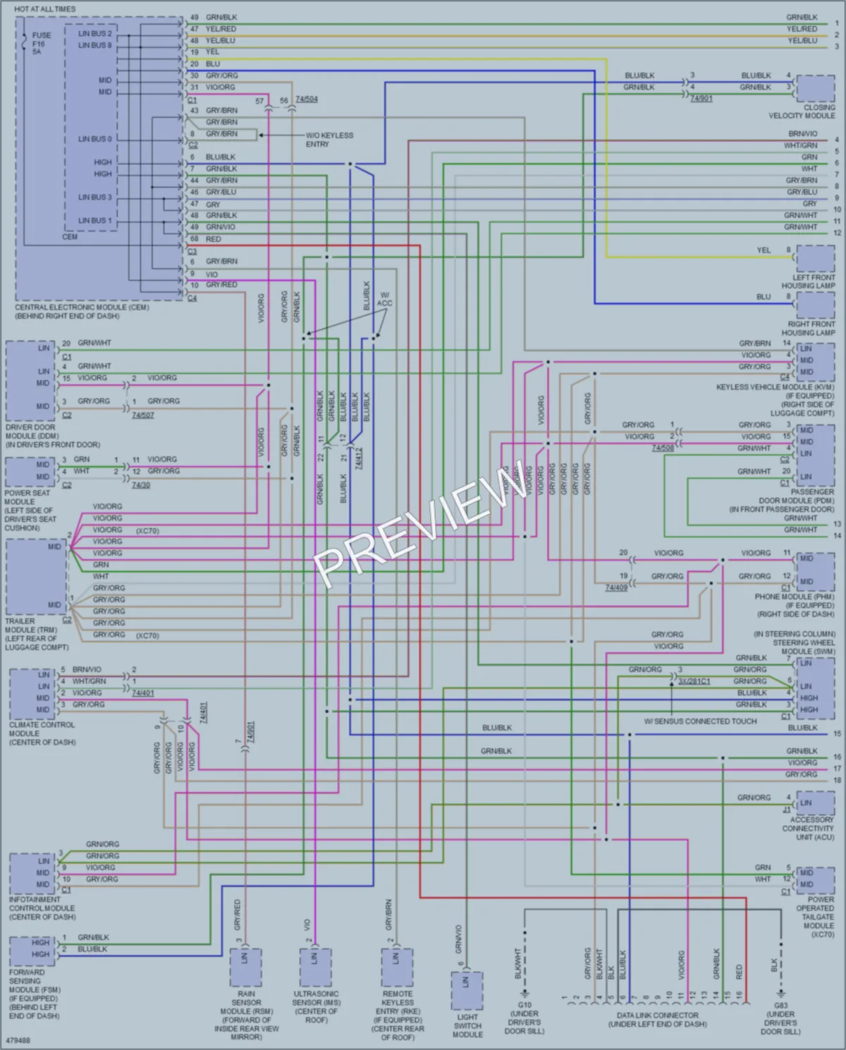 2015 Volvo S80 Computer Data Lines wiring diagram preview