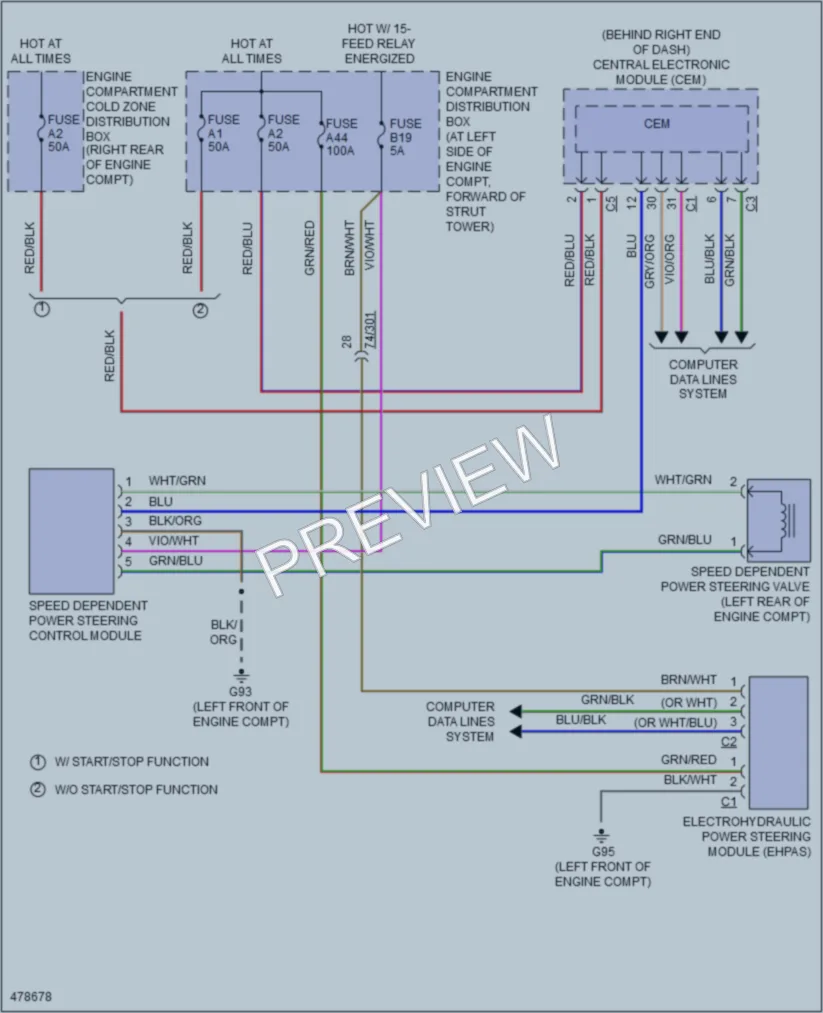 2015 Volvo S80 Electronic Power Steering wiring diagram preview