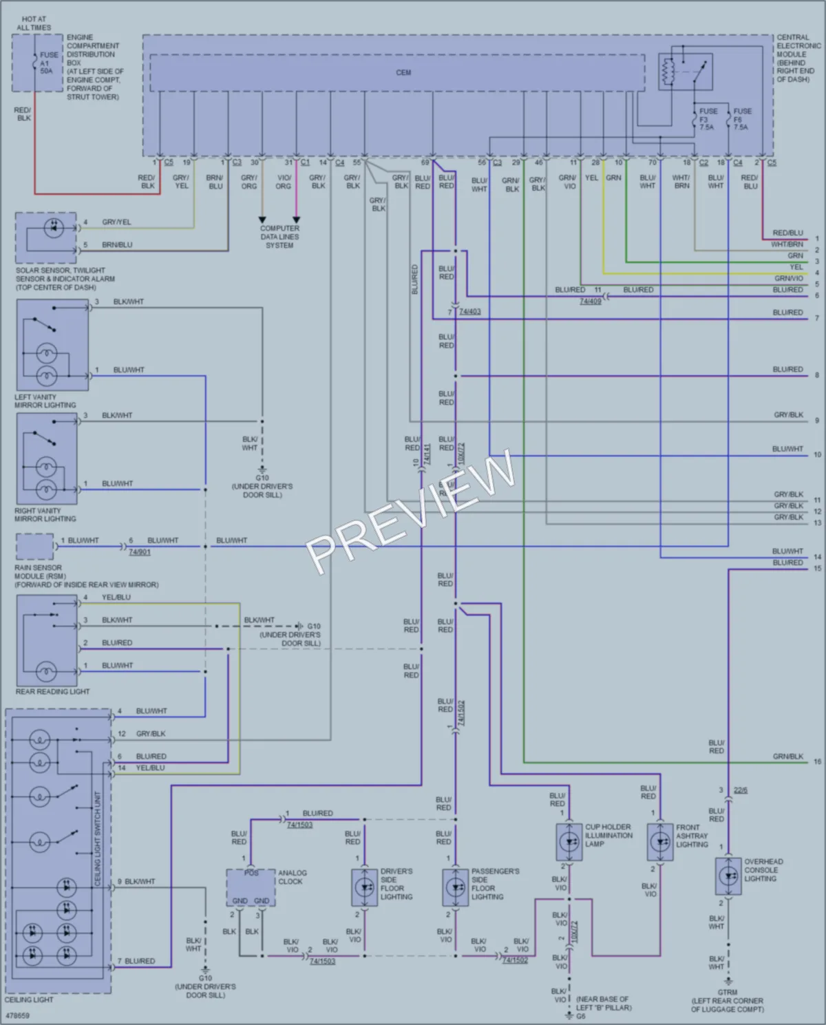 2015 Volvo S80 Interior Lights wiring diagram preview