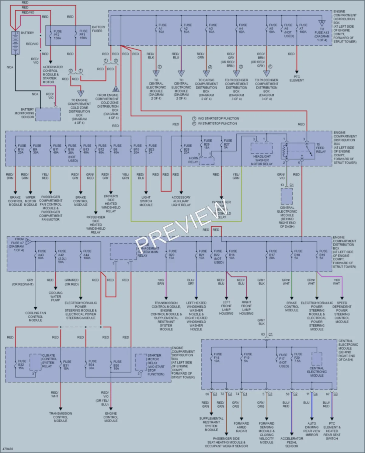 2015 Volvo S80 Power Distribution wiring diagram preview
