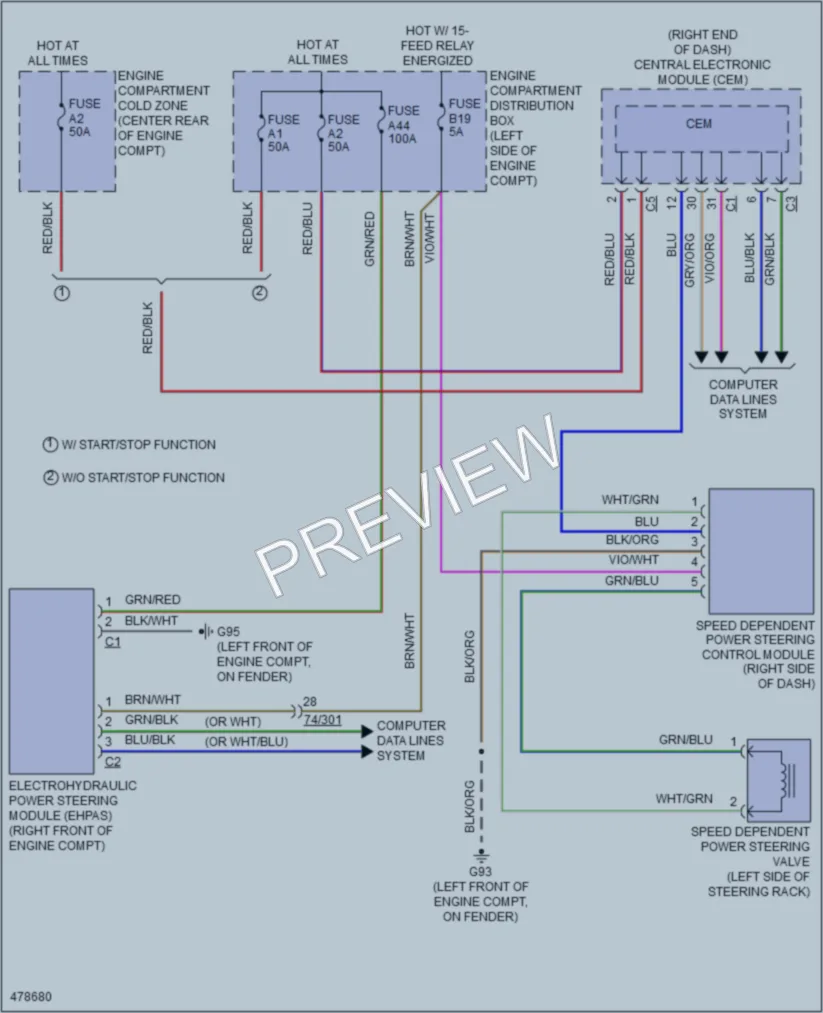 2015 Volvo V60CrossCountry Electronic Power Steering wiring diagram preview