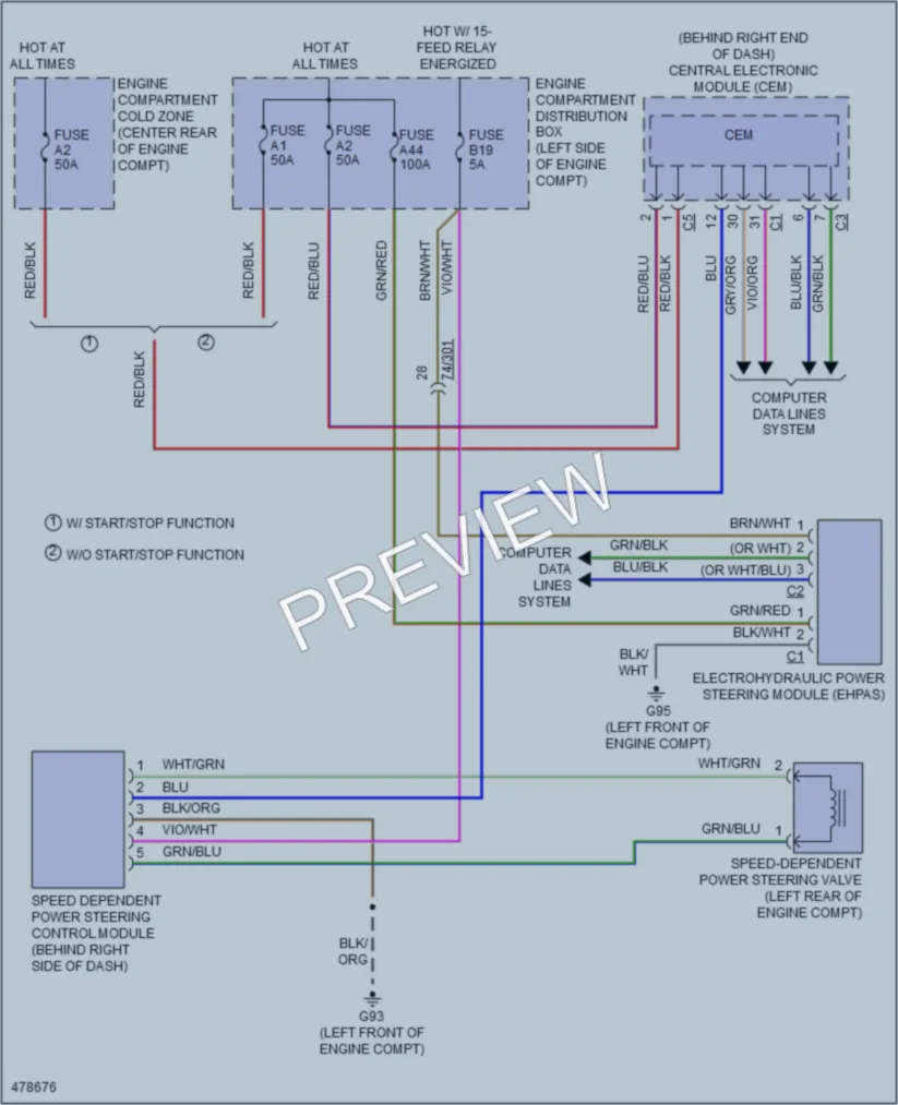 2015 Volvo XC60 Electronic Power Steering wiring diagram preview
