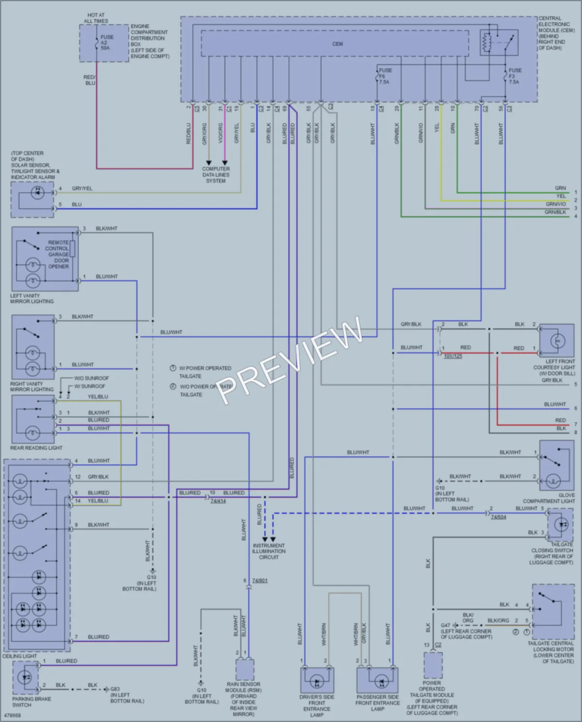 2015 Volvo XC60 Interior Lights wiring diagram preview