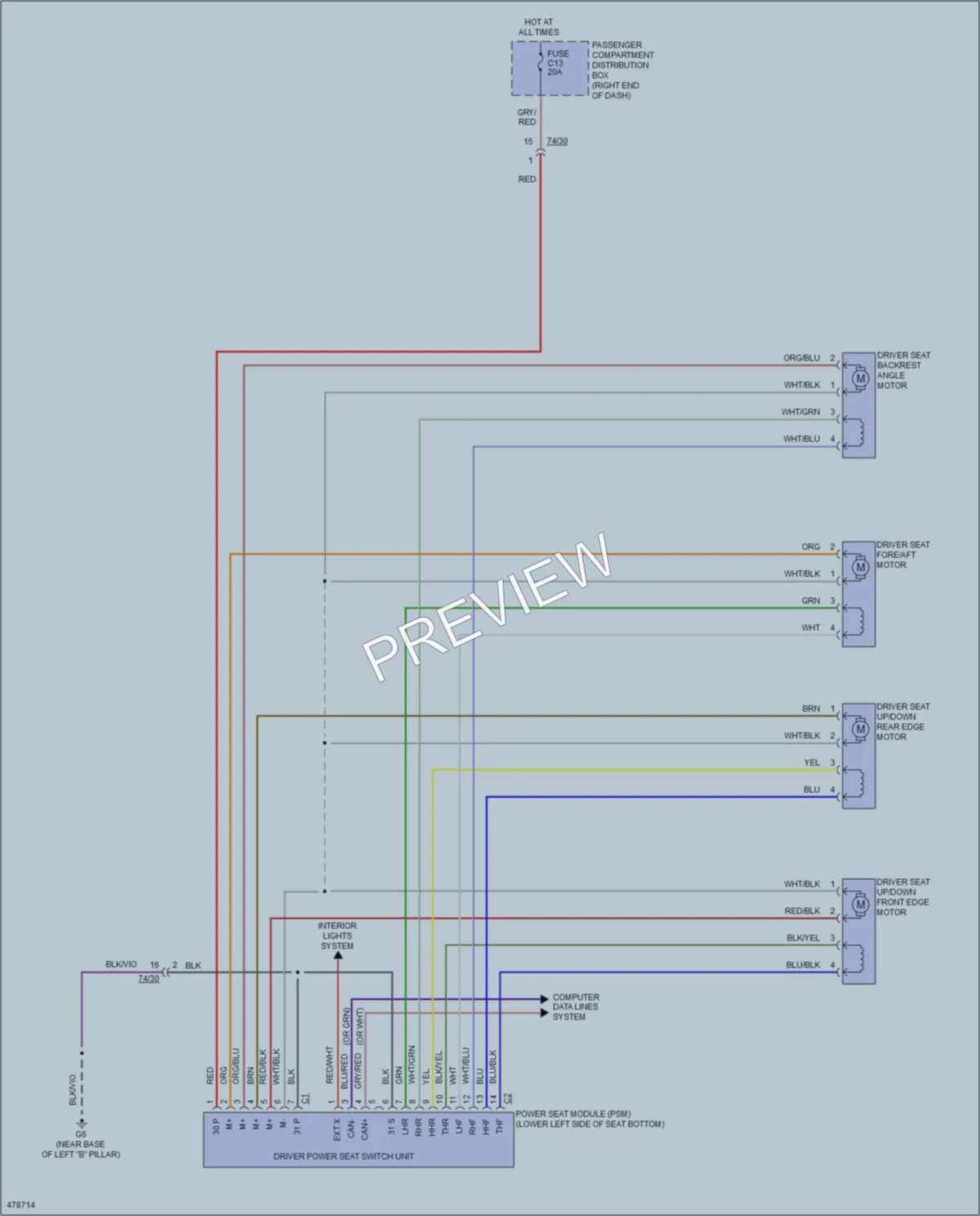 2015 Volvo XC60 Memory Systems wiring diagram preview