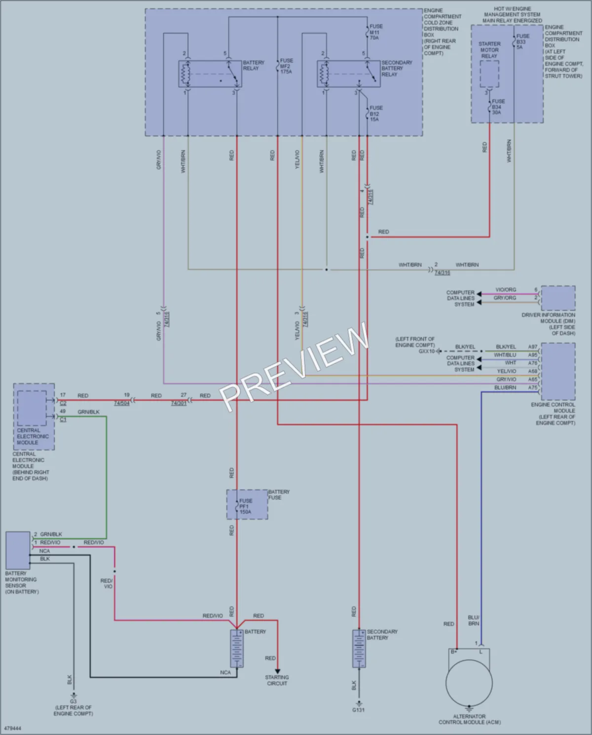 2015 Volvo XC70 Starting Charging wiring diagram preview