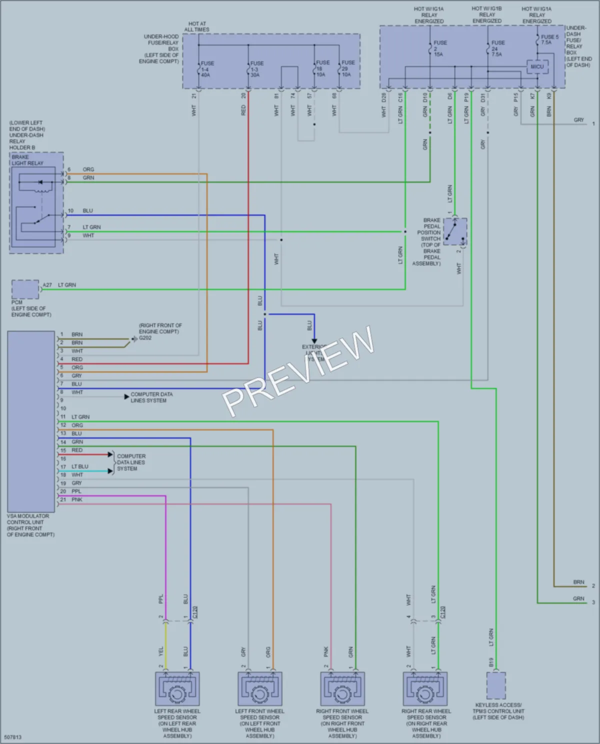 2016 Acura ILX Anti Lock Brakes wiring diagram preview