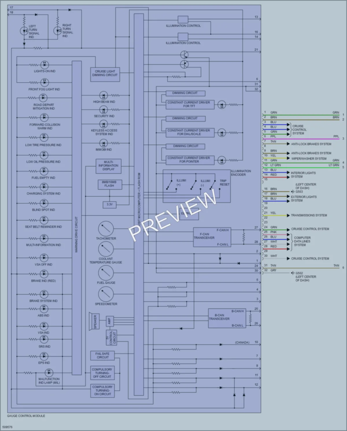 2016 Acura ILX Instrument Cluster wiring diagram preview