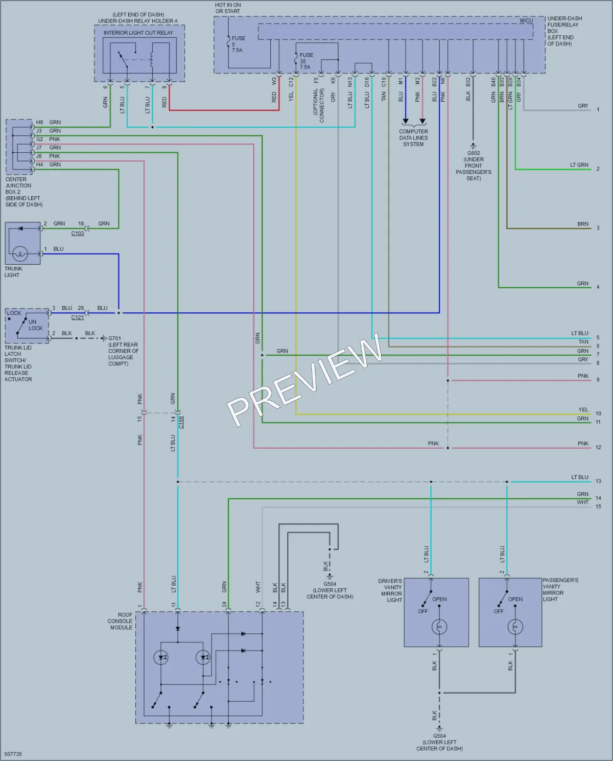 2016 Acura ILX Interior Lights wiring diagram preview