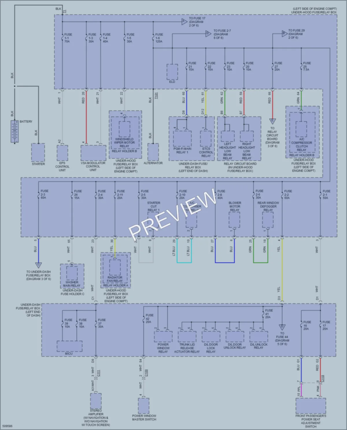 2016 Acura ILX Power Distribution wiring diagram preview