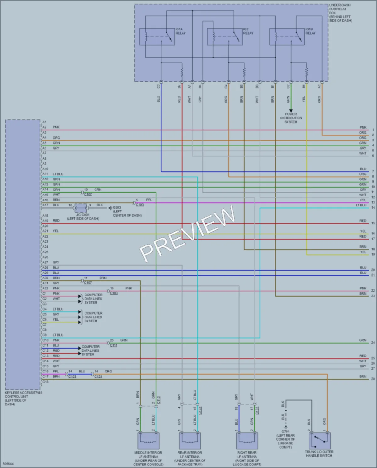 2016 Acura ILX Power Door Locks wiring diagram preview