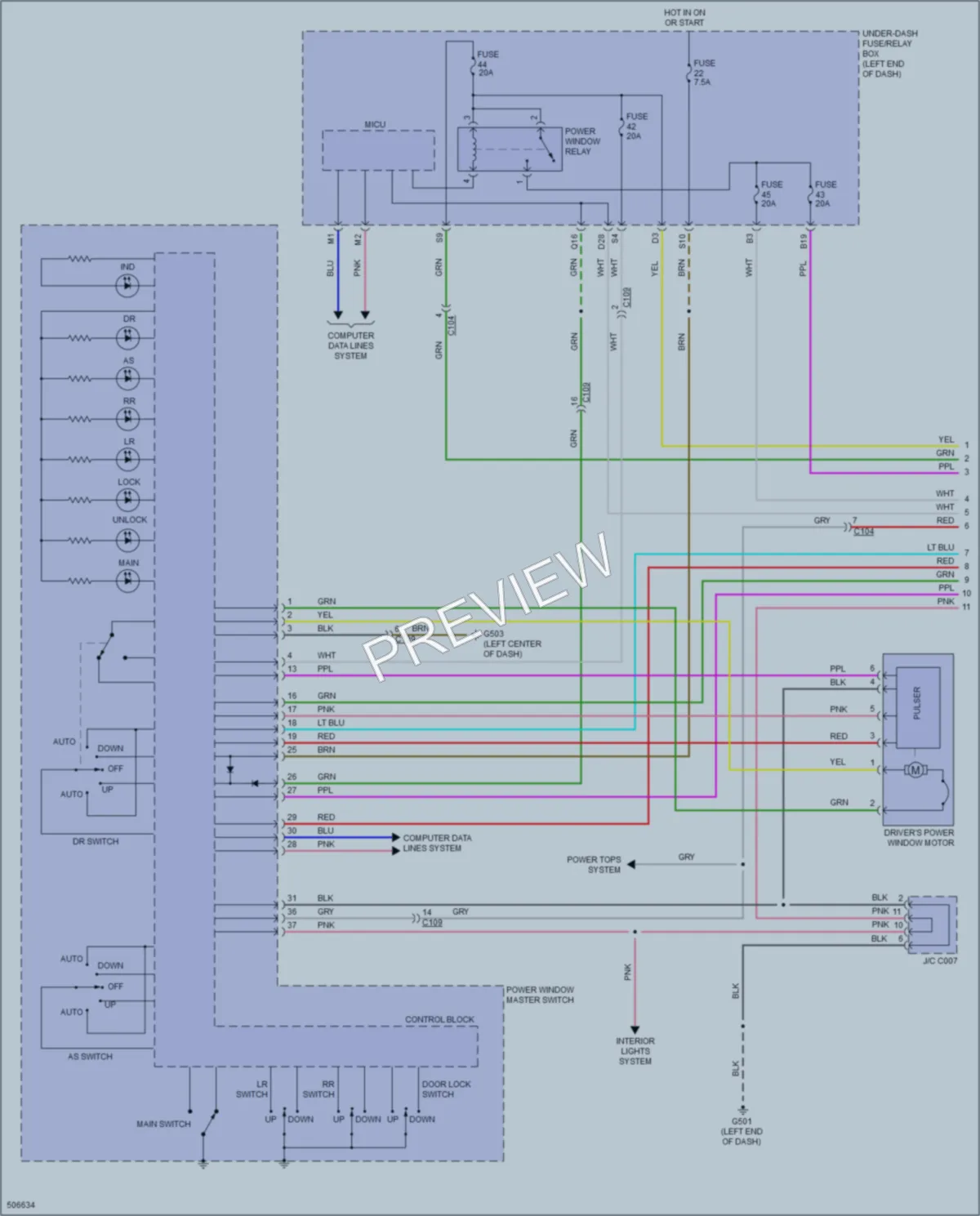 2016 Acura ILX Power Windows wiring diagram preview