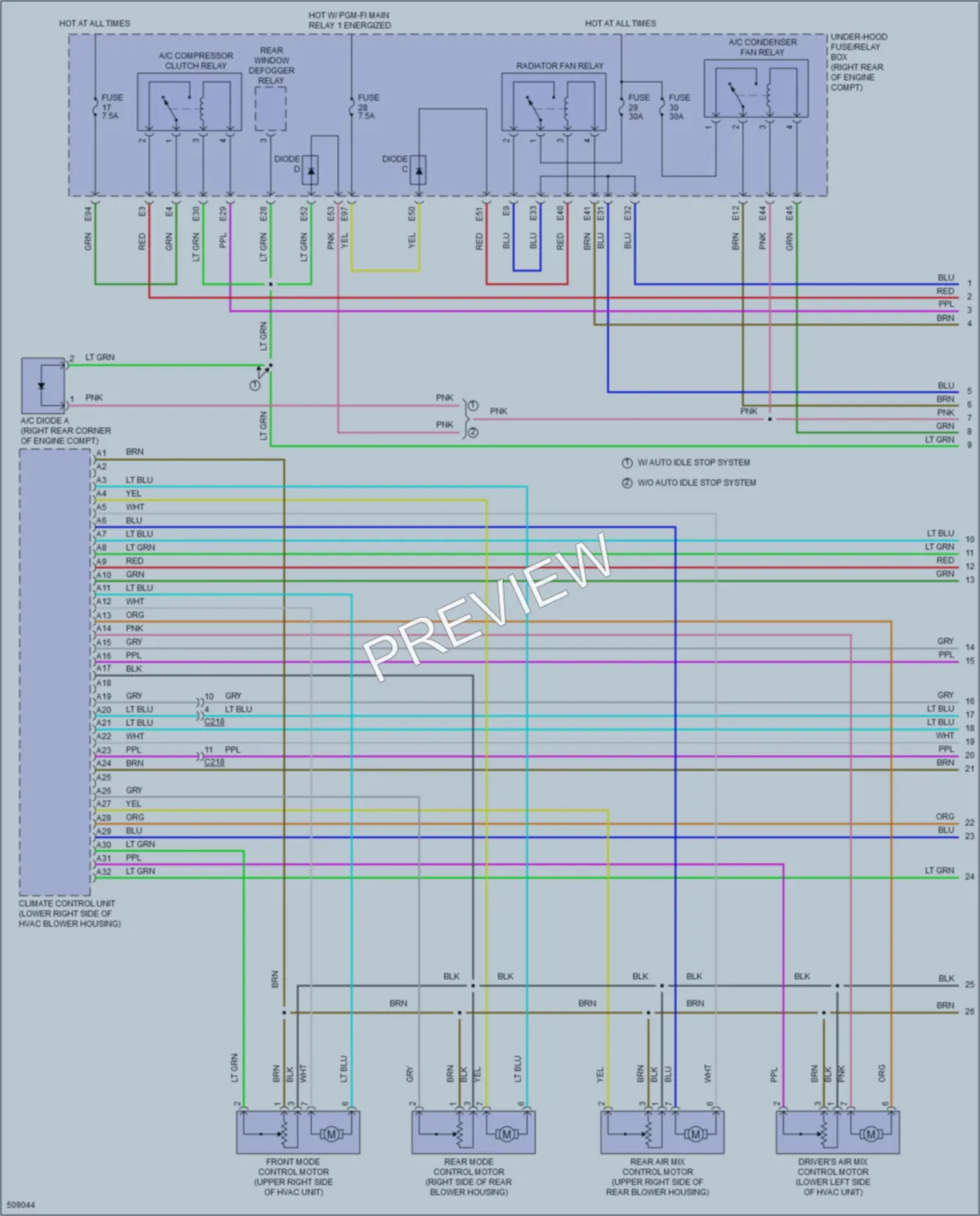 2016 Acura MDX Air Conditioning wiring diagram preview