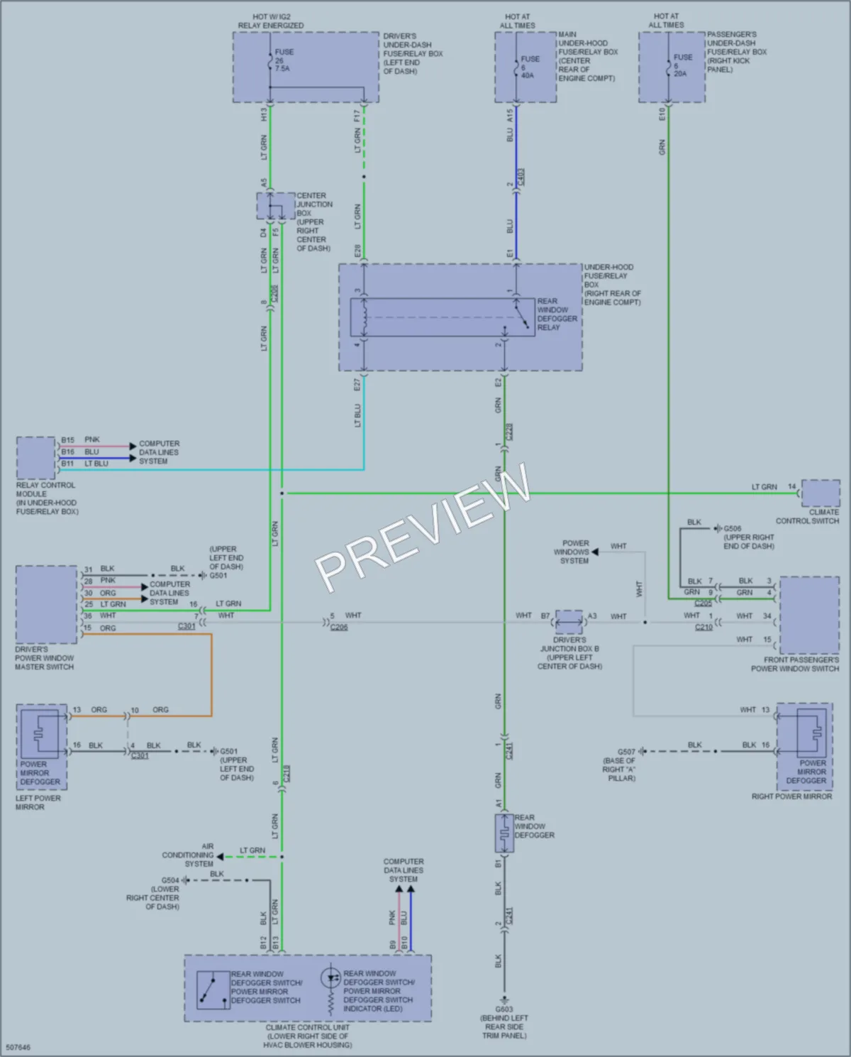 2016 Acura MDX Defoggers wiring diagram preview
