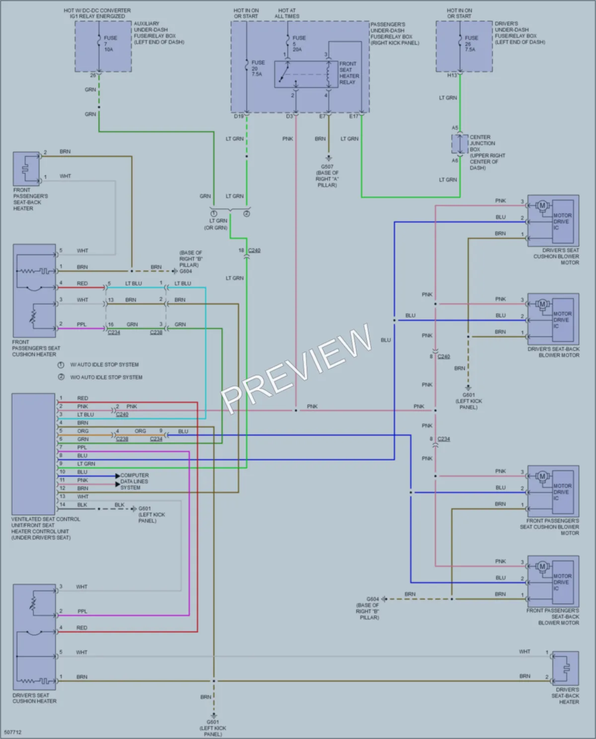 2016 Acura MDX Power Seats wiring diagram preview