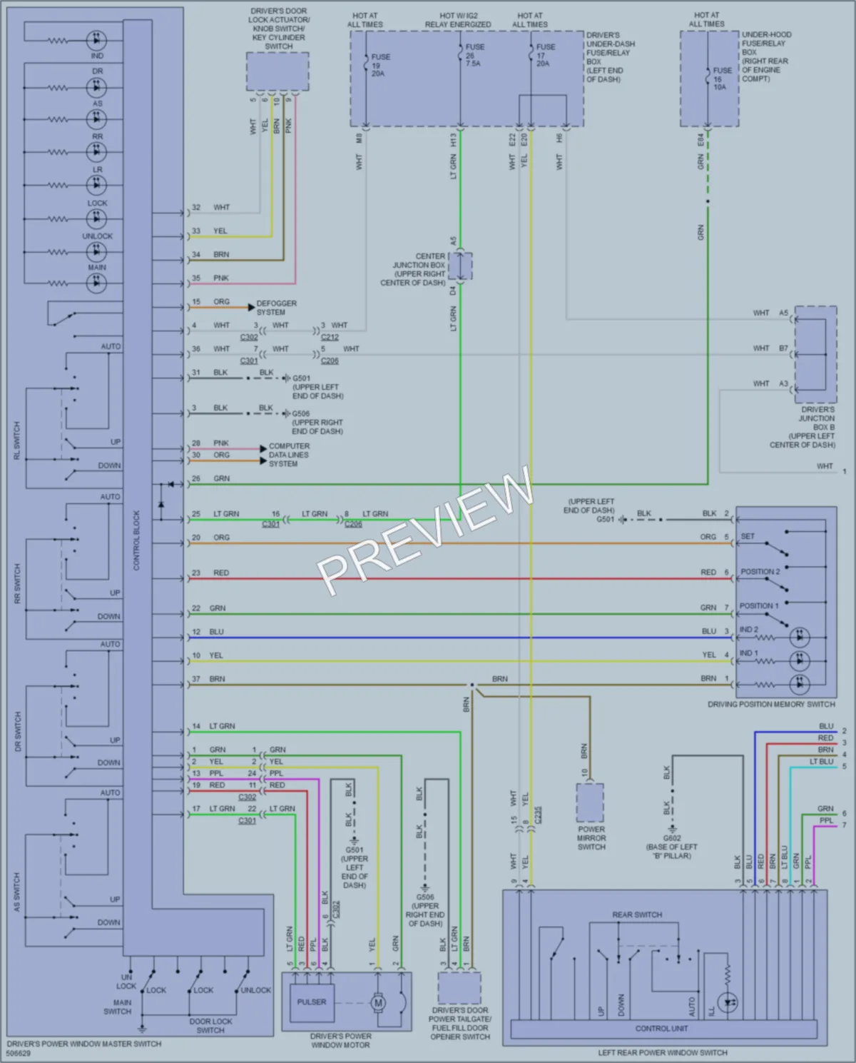 2016 Acura MDX Power Windows wiring diagram preview