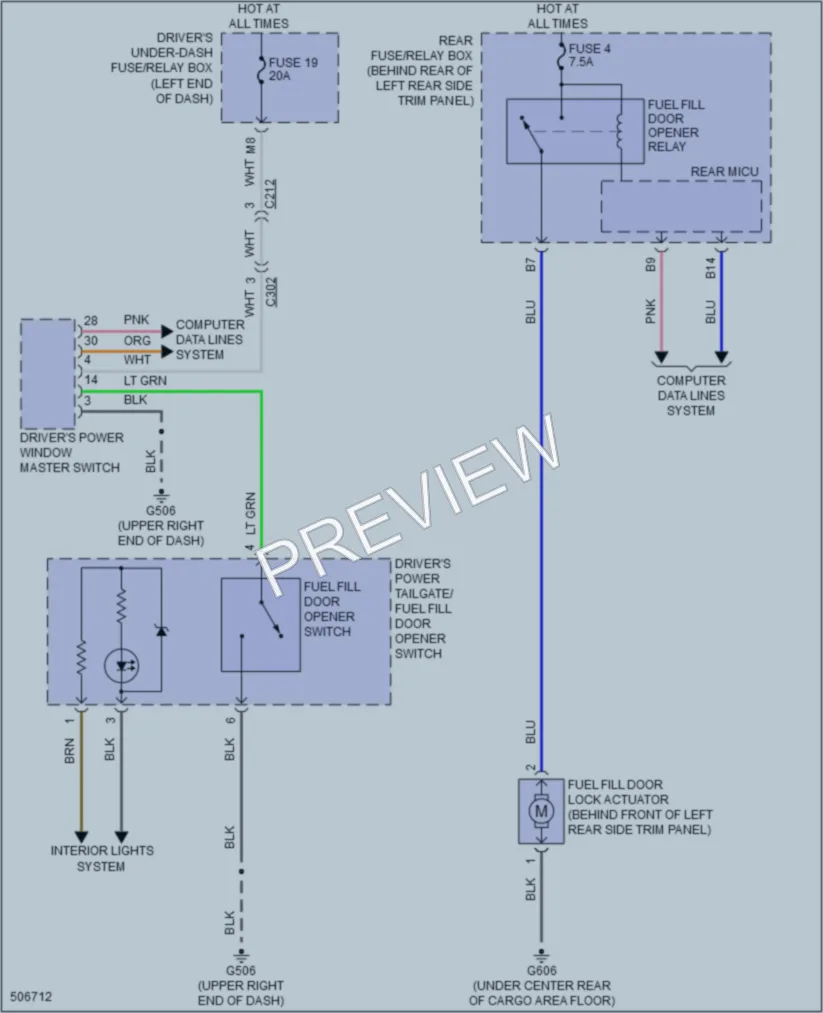 2016 Acura MDX Trunk Tailgate Fuel Door wiring diagram preview