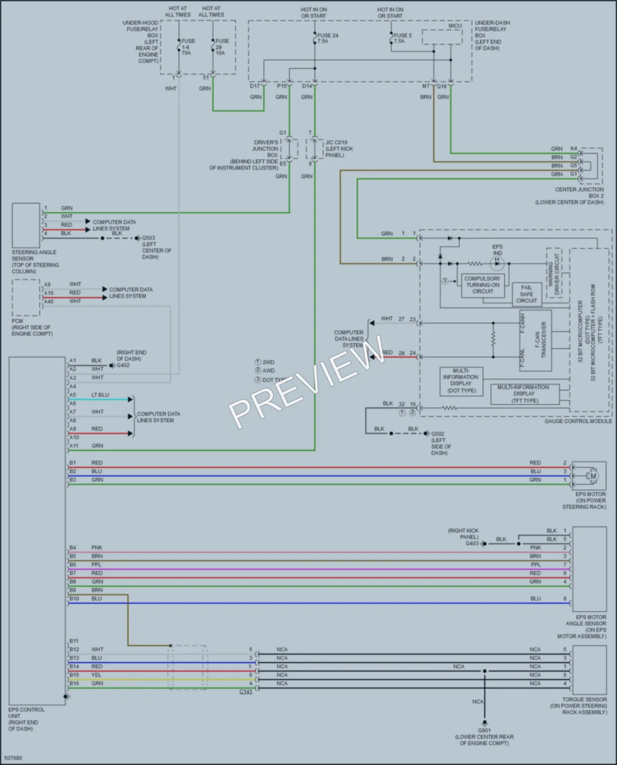 2016 Acura RDX Electronic Power Steering wiring diagram preview