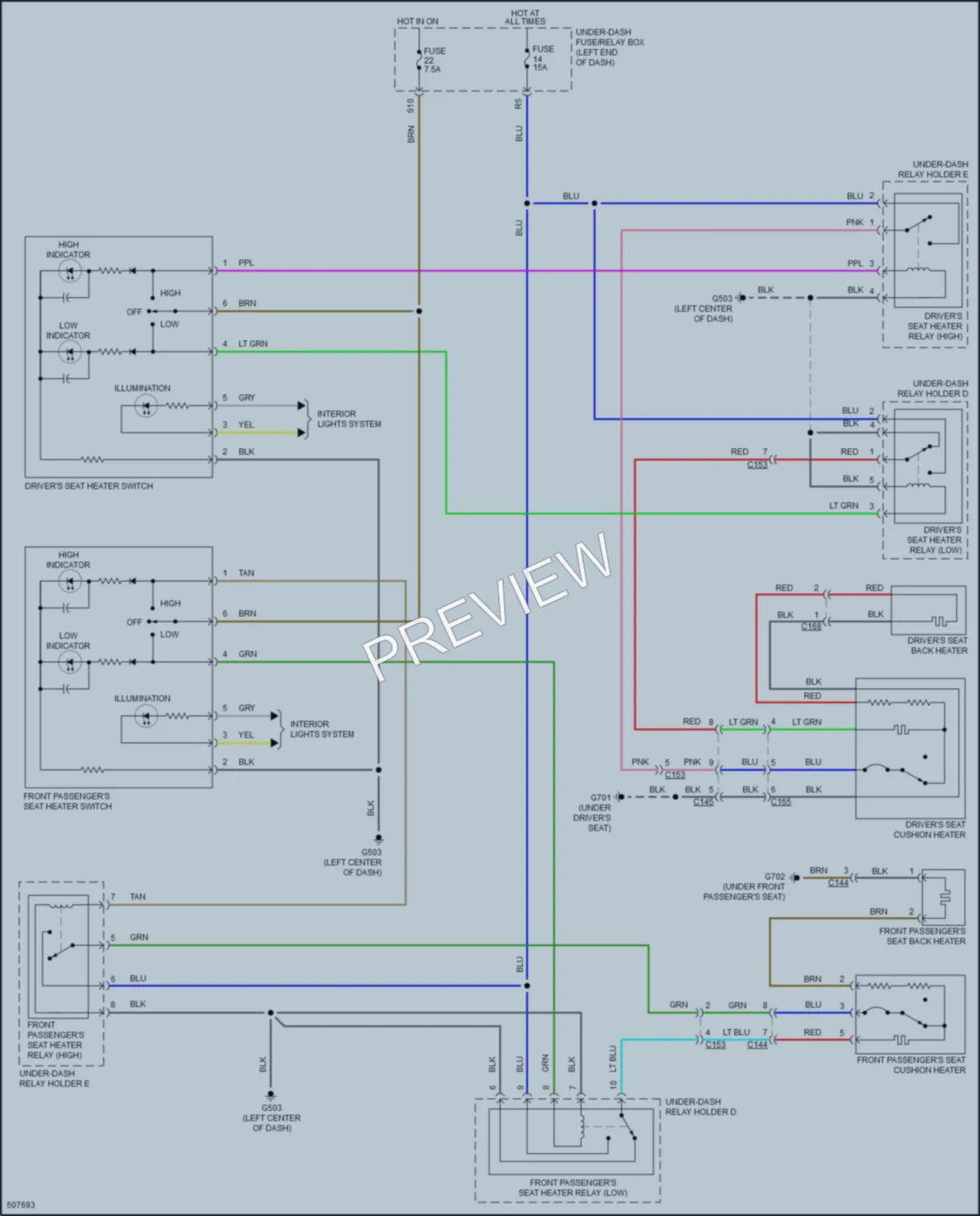 2016 Acura RDX Power Seats wiring diagram preview