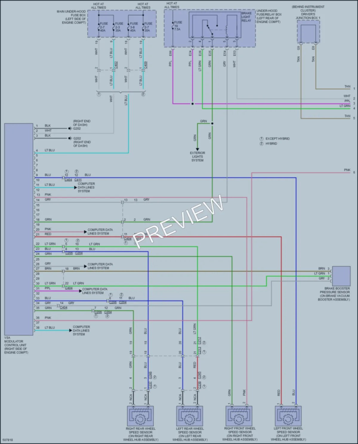 2016 Acura RLX Anti Lock Brakes wiring diagram preview